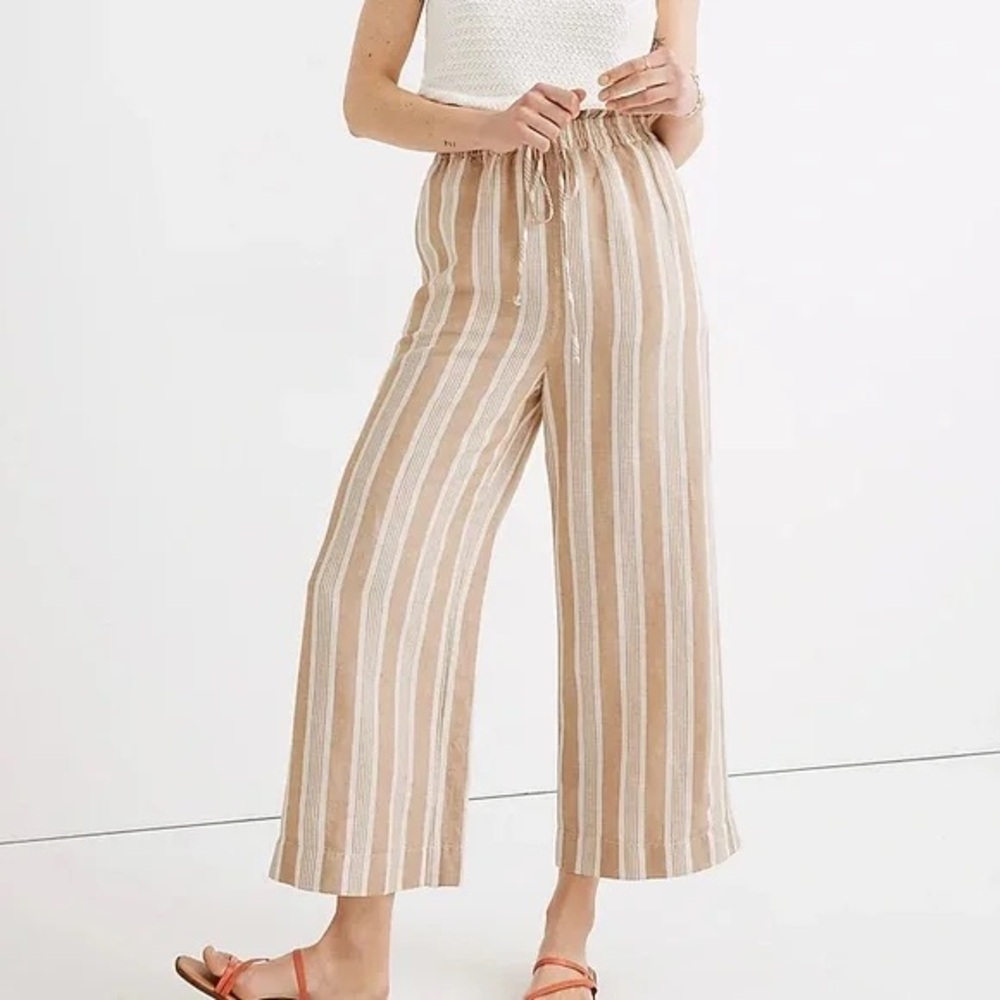 Madewell Huston smocked pull on crop pant